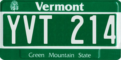 VT license plate YVT214