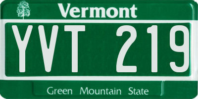 VT license plate YVT219