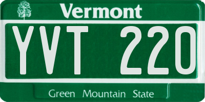 VT license plate YVT220