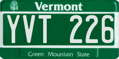 VT license plate YVT226