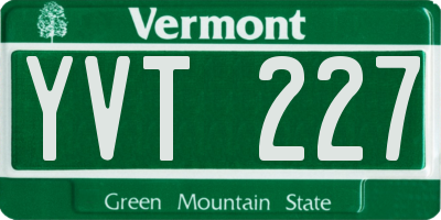 VT license plate YVT227