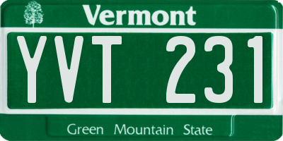 VT license plate YVT231