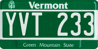 VT license plate YVT233