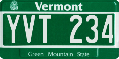 VT license plate YVT234