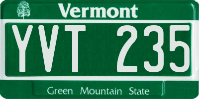 VT license plate YVT235