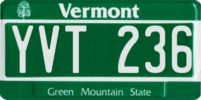 VT license plate YVT236