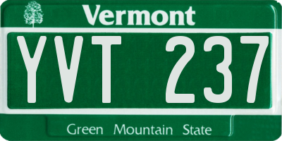 VT license plate YVT237