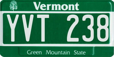 VT license plate YVT238