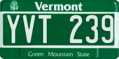 VT license plate YVT239