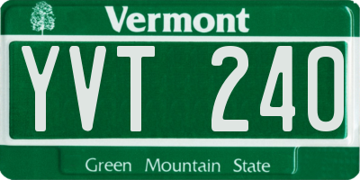 VT license plate YVT240