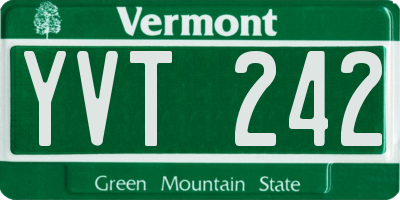 VT license plate YVT242