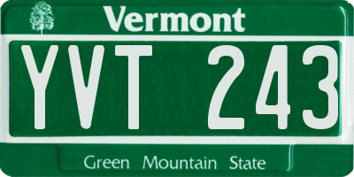 VT license plate YVT243