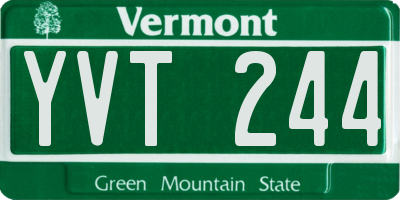 VT license plate YVT244