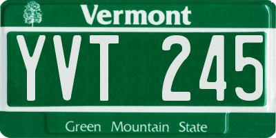 VT license plate YVT245
