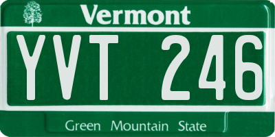 VT license plate YVT246