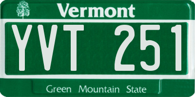 VT license plate YVT251