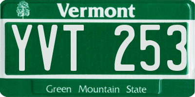 VT license plate YVT253