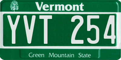 VT license plate YVT254