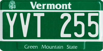 VT license plate YVT255