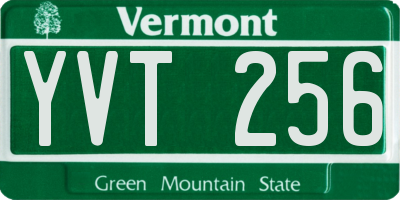 VT license plate YVT256
