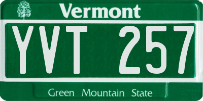 VT license plate YVT257