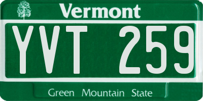 VT license plate YVT259