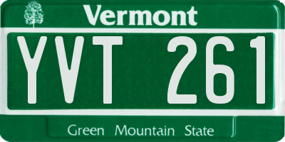 VT license plate YVT261