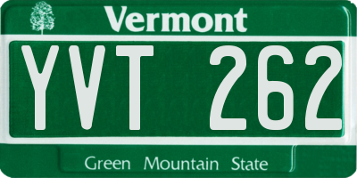 VT license plate YVT262