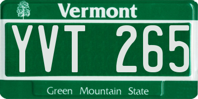 VT license plate YVT265