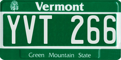 VT license plate YVT266