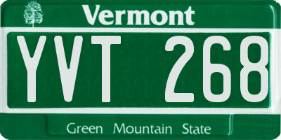 VT license plate YVT268