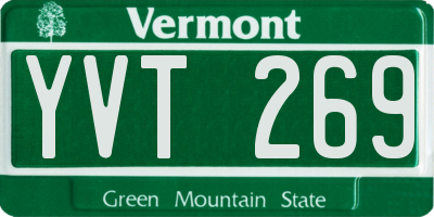 VT license plate YVT269