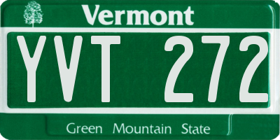 VT license plate YVT272