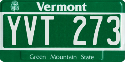 VT license plate YVT273