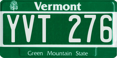 VT license plate YVT276