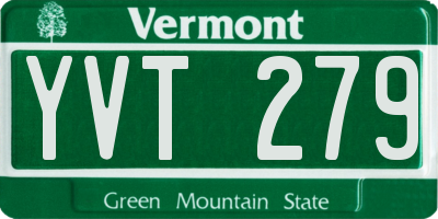 VT license plate YVT279