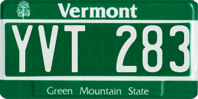 VT license plate YVT283