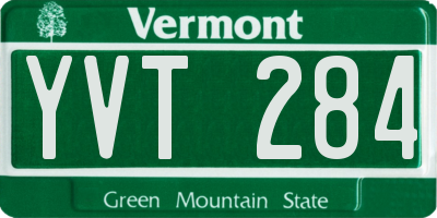 VT license plate YVT284