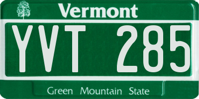 VT license plate YVT285
