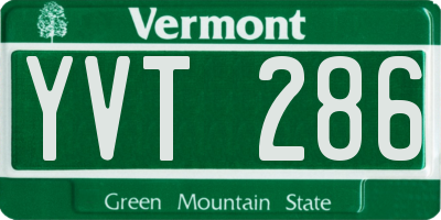 VT license plate YVT286