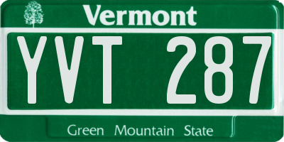 VT license plate YVT287
