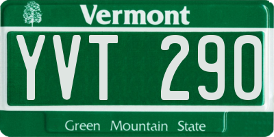 VT license plate YVT290