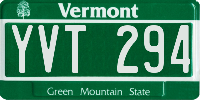 VT license plate YVT294