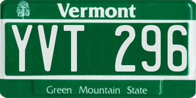 VT license plate YVT296