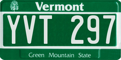 VT license plate YVT297