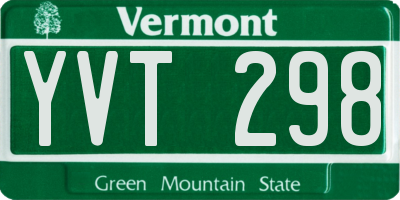 VT license plate YVT298