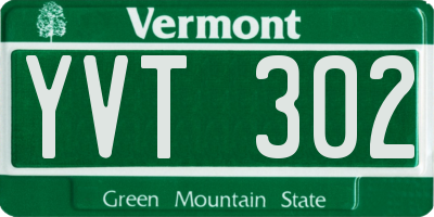 VT license plate YVT302