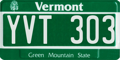 VT license plate YVT303