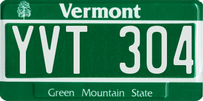 VT license plate YVT304