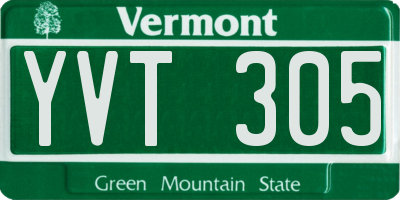 VT license plate YVT305